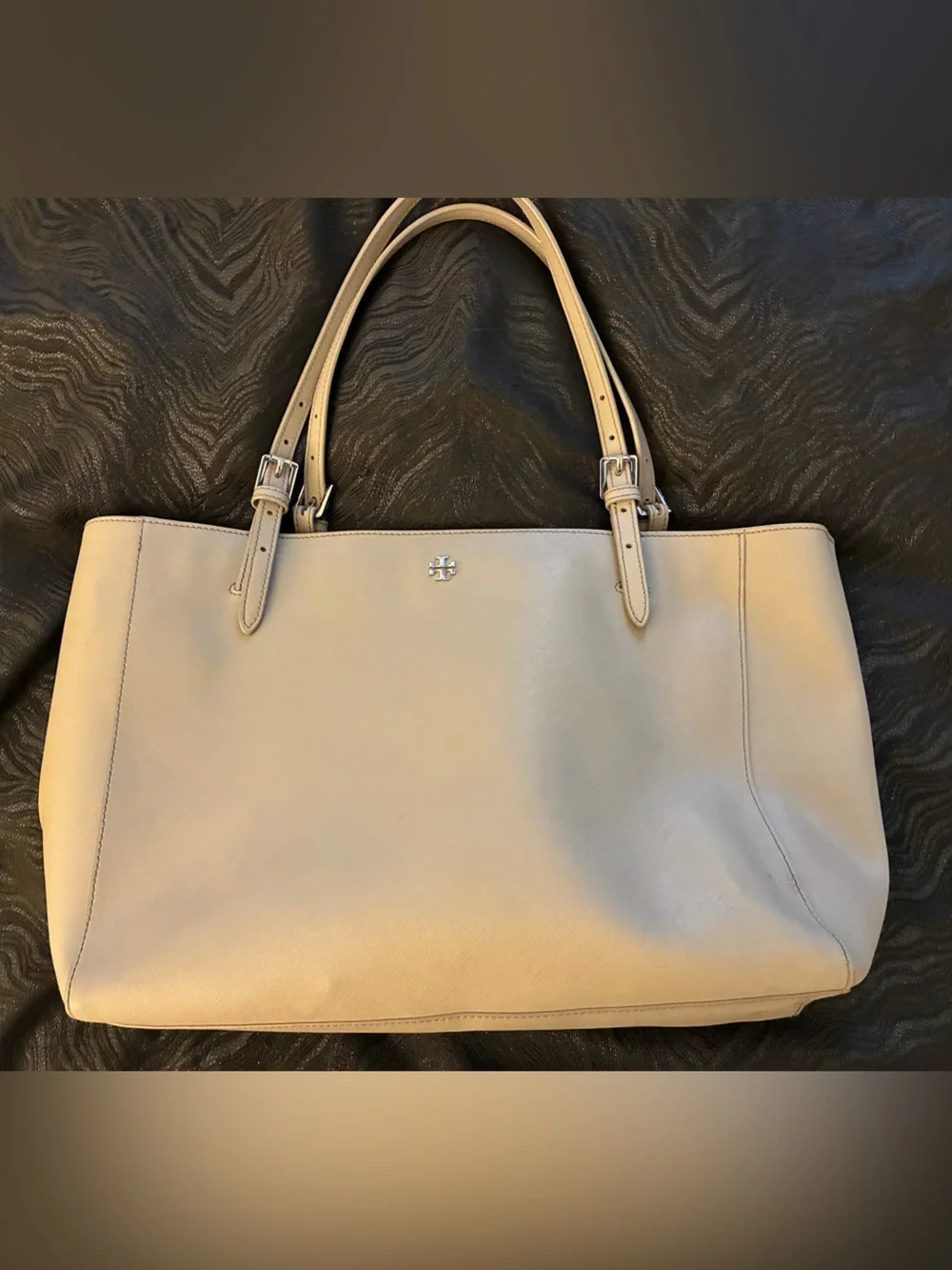 Tory Burch Beige Leather Tote Bag